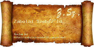 Zabolai Szebáld névjegykártya